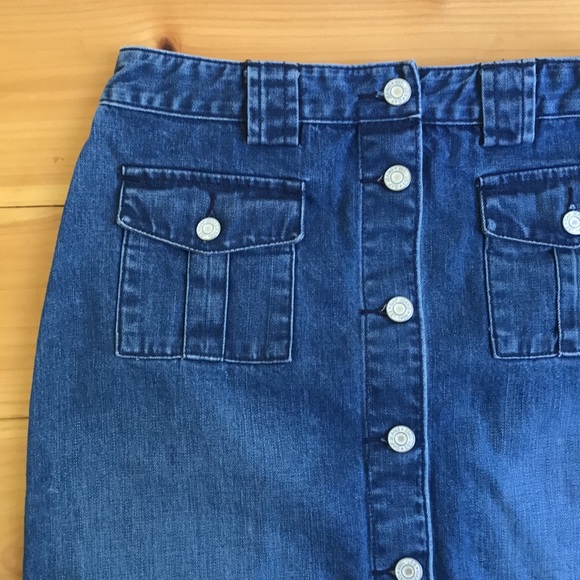 Vintage GAP Button Front Denim Pencil Skirt - Picture 2 of 7